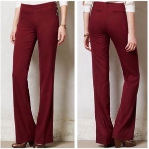 NWT Anthropologie Elevenese Red Sailor Brighton Flare Pants